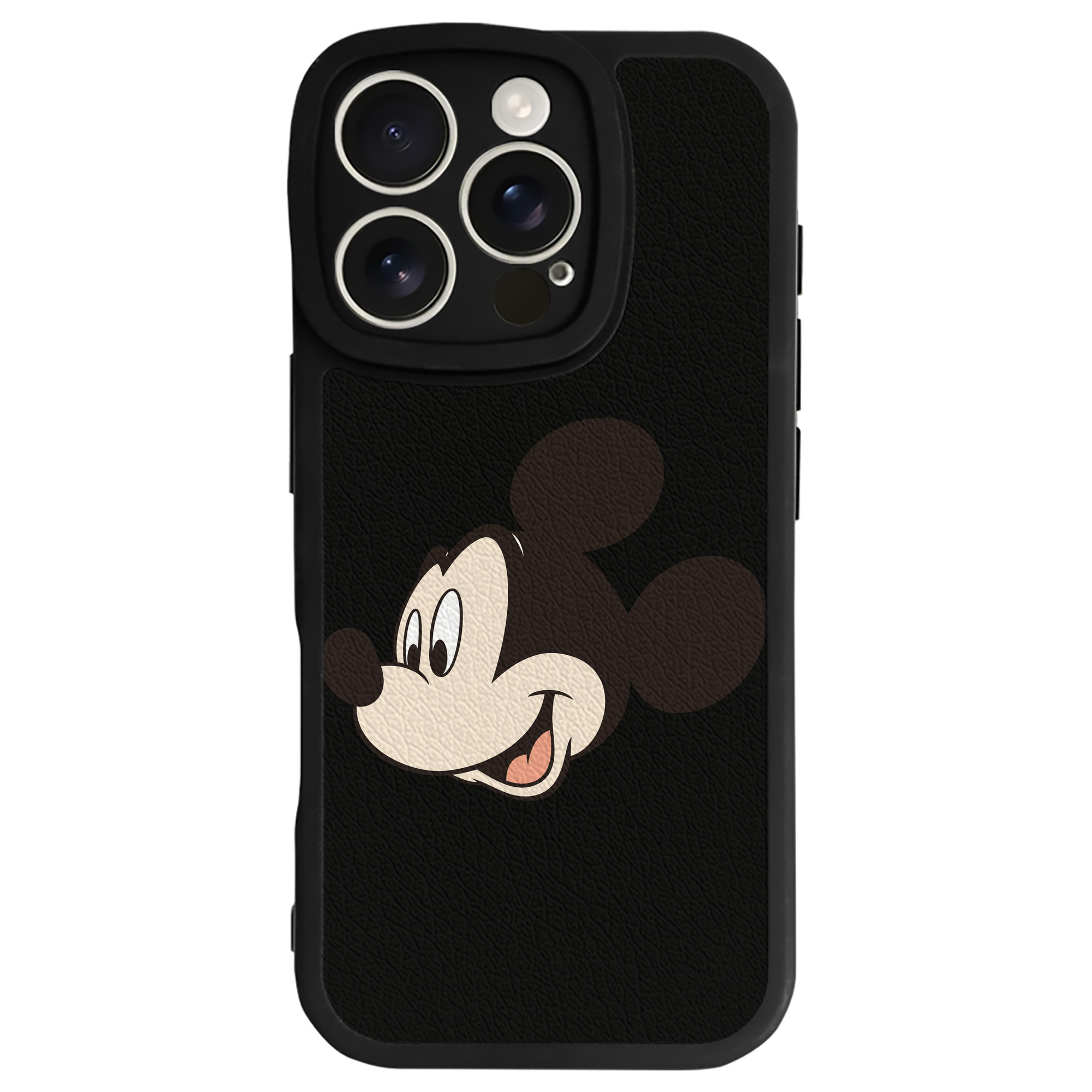 （画像用） ミッキーマウス Mickey Mouse 【iPhone 16シリーズ対応】シリコンスマホケース（レザー調） 材質：シリコン